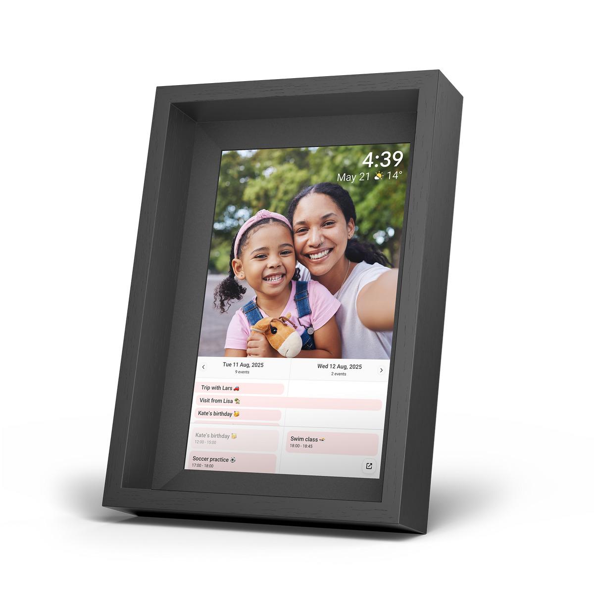 10.1” Digital Oak Box Photo Frame & eCalendar