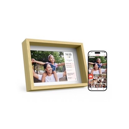 10.1” Digital Oak Box Photo Frame & eCalendar